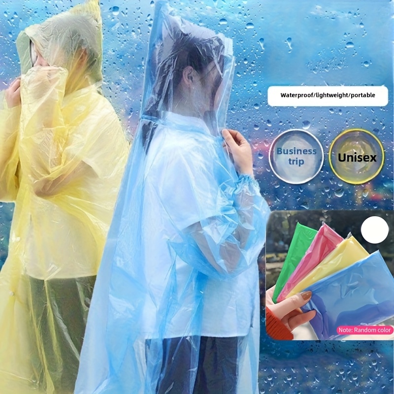 Emergency Poncho Rain - 5/10 adet tek kullanımlık su geçirmez