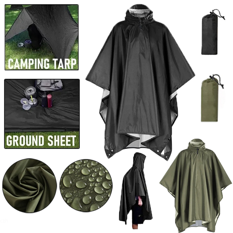 Emergency Poncho Rain - Açık 3 In 1 Askeri Yağmurluk