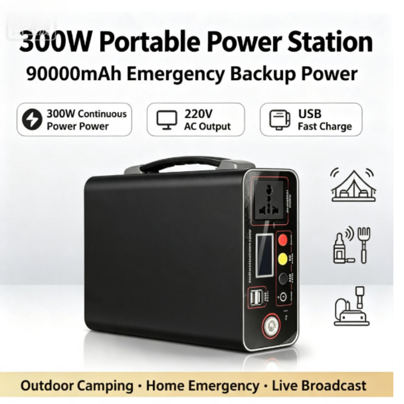 Solar Emergency Charger - Taşınabilir Güç Kaynağı 300W 220V, 333Wh,