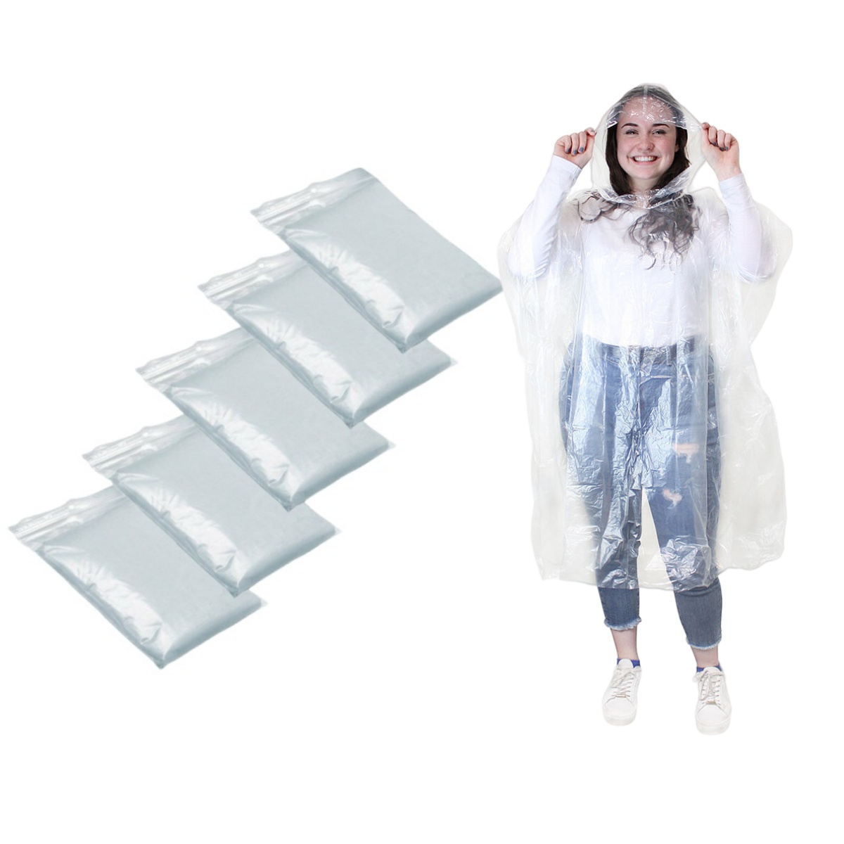 Emergency Poncho Rain - 12 adet tek kullanımlık su geçirmez